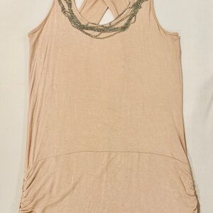 Vertigo Paris Beige Embellished Sleeveless Top – Racerback